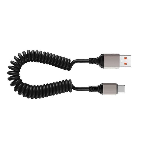 Type-C USB-ladekabel for dataoverføring 5 stk fleksibel svart ledning