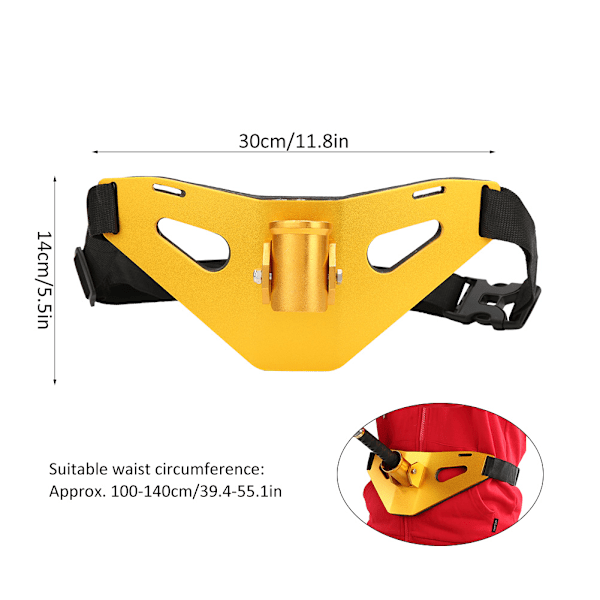 Justerbart Fiskebälte i Aluminiumlegering med Stående Gimbal-Pad för Spöhållare (Guld)