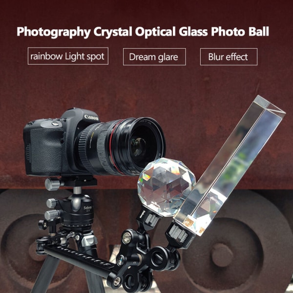 Fotografi Kristalloptisk glasfotokula med 1/4'' skruvmunglödeffekt Dekorativ fotografirekvisita, modell:boll