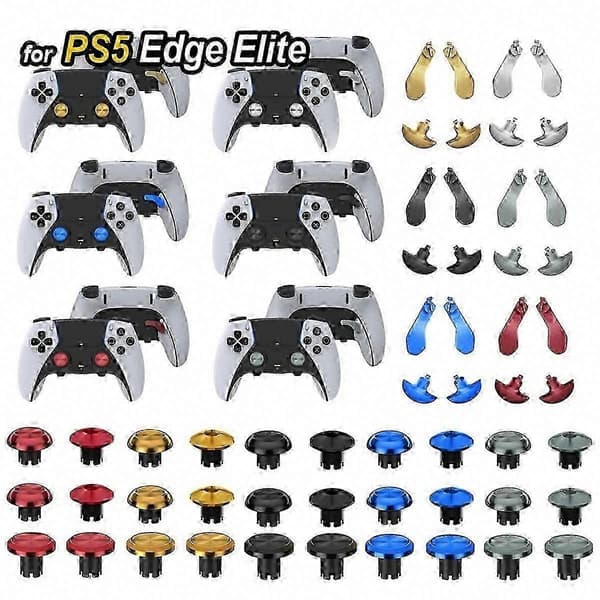 PS5 Edge metal joystick-sæt med bagpaddler, aftrækkere og knapper til Dualsense-controller Red