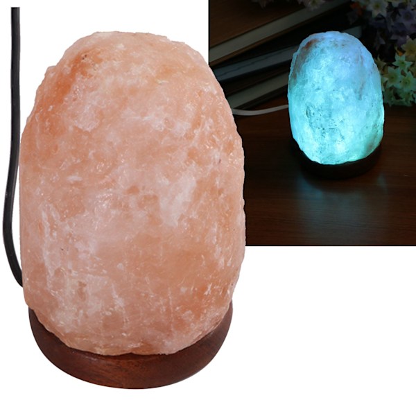 Himalayasaltlampe Farveændrende LED Krystalsaltlampe USB Strøm Naturligt Landskabslys