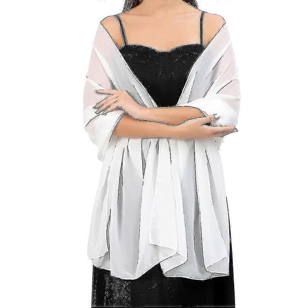 Chiffonskjerf Lette Bryllupsskjerf Sjal Kapper Festdekorasjon AY Beige
