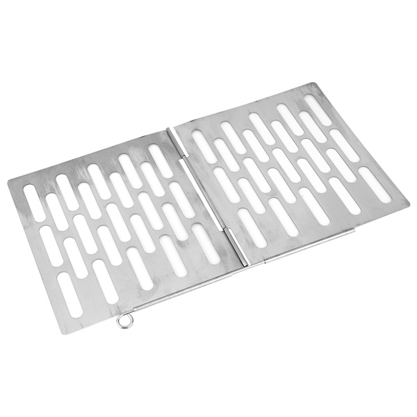 Bærbar sammenleggbar grillplate i rustfritt stål for camping og piknik