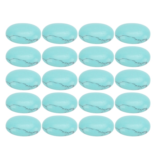 20 stk Naturlige ovale flate cabochons 18x13 mm eggformet turkis for smykker håndverk perler