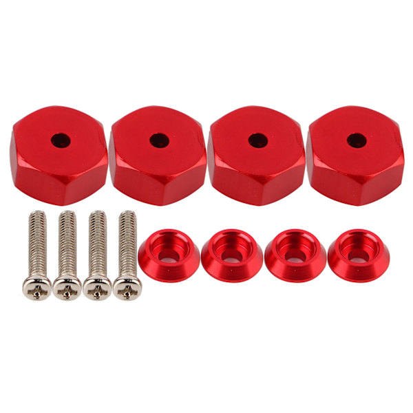4 kpl 5 mm - 12 mm yhdistyspyörän navan kuusiokoloadapteri lisävaruste WPL D12 1/10 RC-kuorma-autoille Punainen