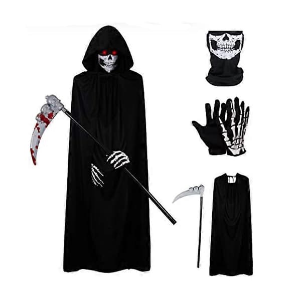 Halloween Dödskostym 4-delat set