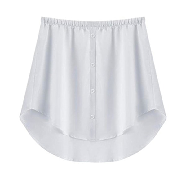 Skjorteforlengere for lagdeling - Justerbare falske topper med elastisk midje, hvit