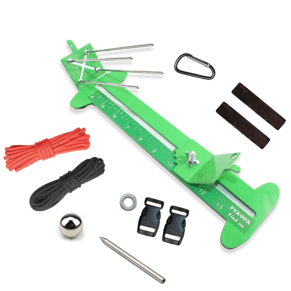 2-i-1 Paracord Jig Kit justerbar längd Armband Maker Kit Gör själv hantverksverktyg 4" till 13", mörkgrön green