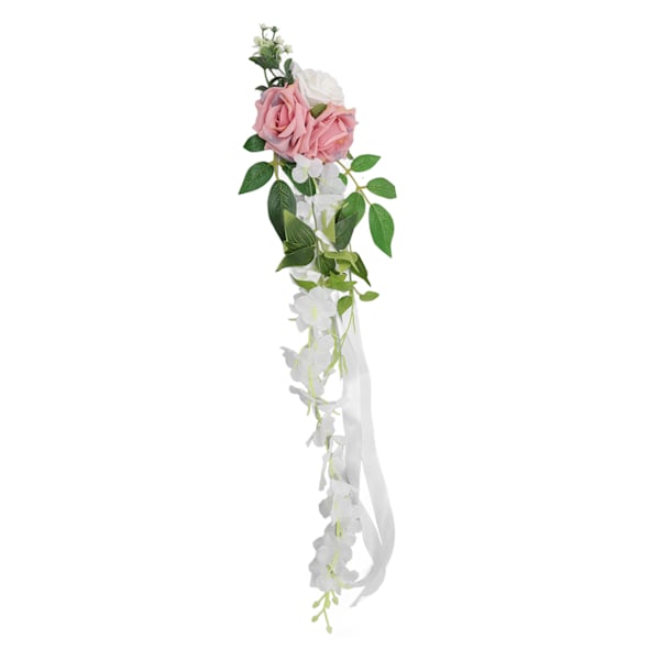 Bryllupsstol Ryg Blomst Kunstig Realistisk Fuld Form Rig Lagring Elegant Rose Bryllupsfest Stol Ryg Dekoration 17045
