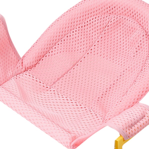 Babybadsitsstöd Andningsbar justerbar rem Halkfri Nyfödd badsits nät Rosa