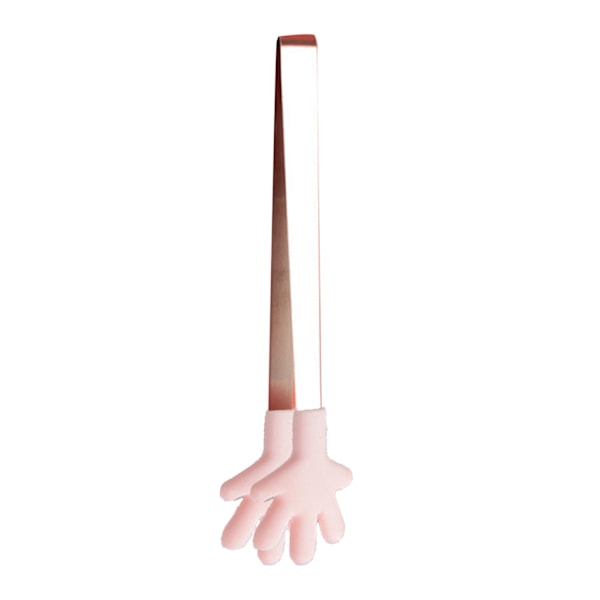 Minitång av silikon Serveringstång Mattång Små barntång för servering Matlagning Förrätter Iskub Frukt Socker Rosa Palmform