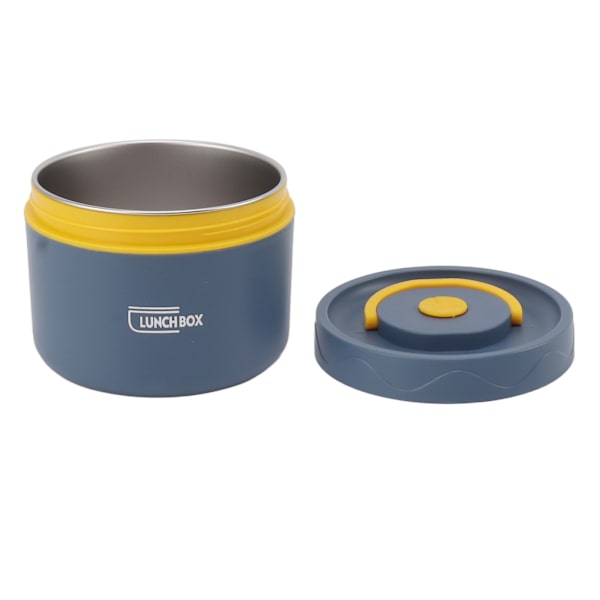 550 ml rustfrit stål isoleret Bento Lunchbox Stabelbar 2-lags rund Bento Lunchbox Rustfrit stål Lækagesikker madbeholder isoleret stil, dybhavsblå