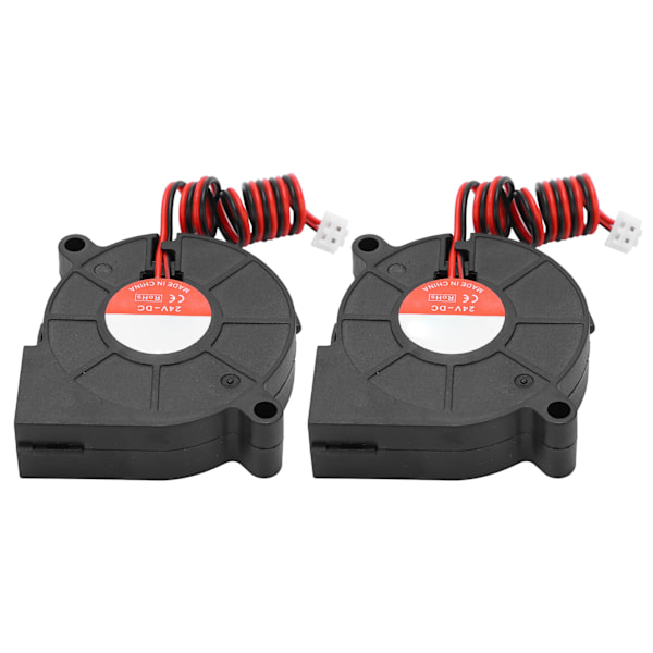 2st 3D-skrivarfläkt Tyst kylfläkt Passar för Ender-3 Ersättningsdel 50x50x15mm DC24V