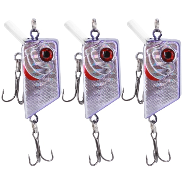 3 stk Unik firkantet form Mini Lure Kunstig Simulering Realistisk agn Fiskeredskaber2#