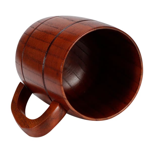 Wooden Beer Mug with Handle Water Wine Tea Coffee Drink Cups Tableware Kitchen Supply
