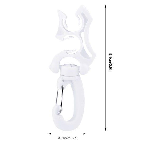 Scuba Diving Dobbelt BCD Slangeholder Klip Regulator Holder Spænde Krog til Snorkling (Hvid)