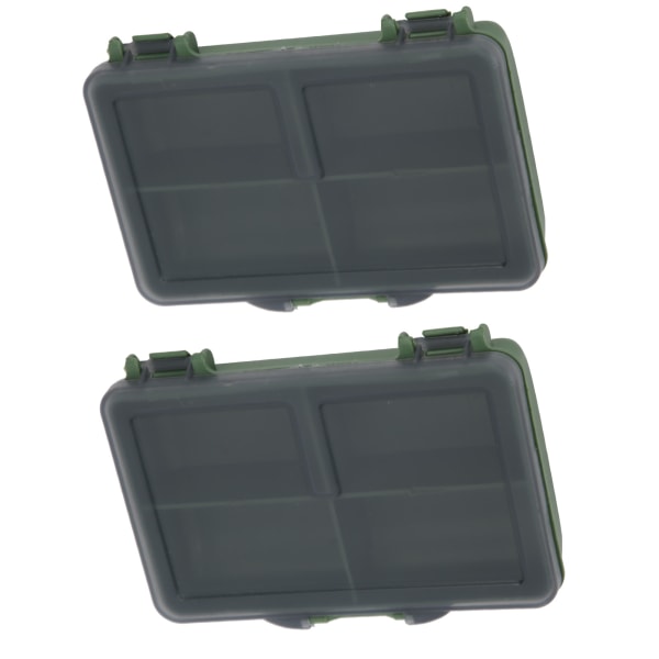 2 stk Fiskekrok Agn Gadget Box Mini PP Oppbevaringsboks Etui for fiskeutstyr Tilbehør 4 rom