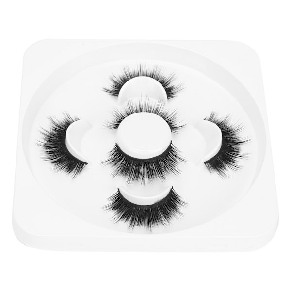3 par långa tjocka lockiga lösögonfransar Tredimensionell makeup lösfransar SetW01