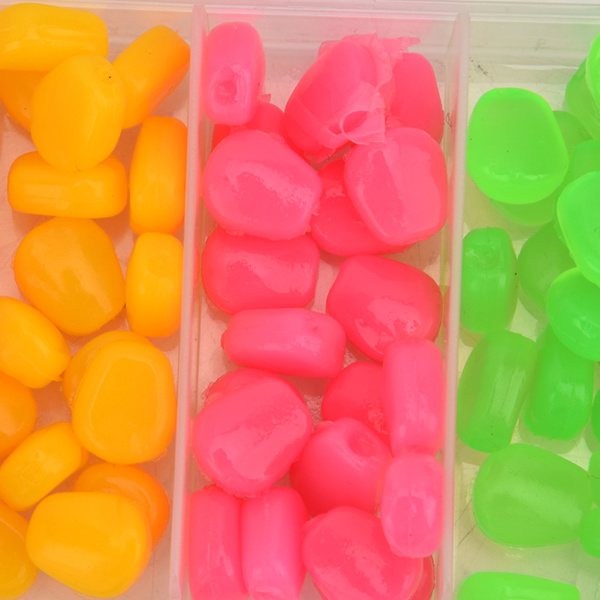 100 stk 5 farger PVC kunstig mais Myk fiske agn Smak Karpedrag tilbehørsett