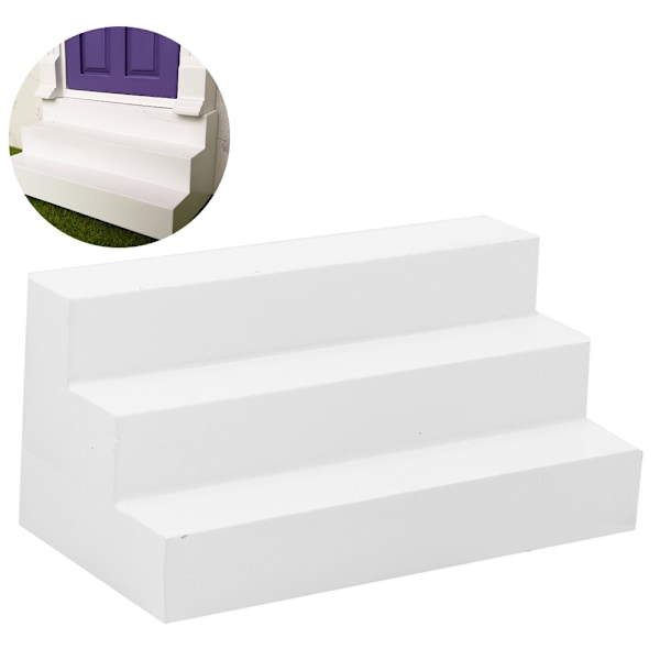 1:12 Dukkehustrappe Miniatyr Simulert Dørtrapp DIY Minimodel Leketøystilbehør Hvit Hvite Trinn