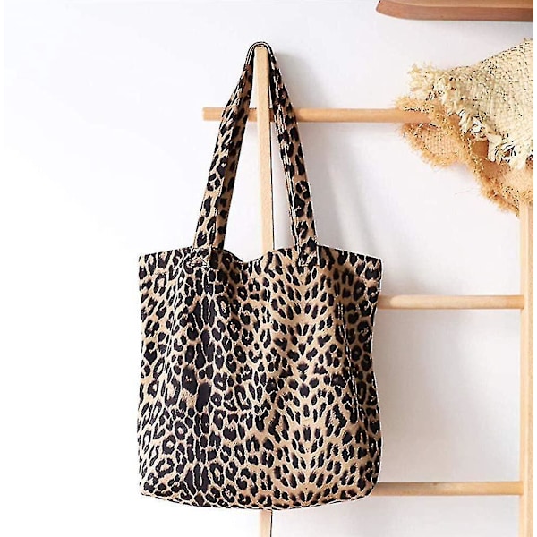 Leopard Print Stor Tote Håndtaske til Kvinders Rejser