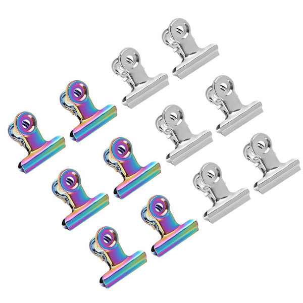12 st Nagelspetsklämmor Multifunktionella fingerförlängningsklämmor Metallfilpappersklämmor