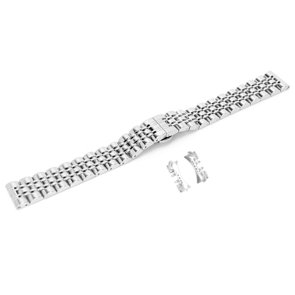 Byte av fjärilsspänne i rostfritt stål klockarmband med justerbar längd 16 mm / 0,6 tum