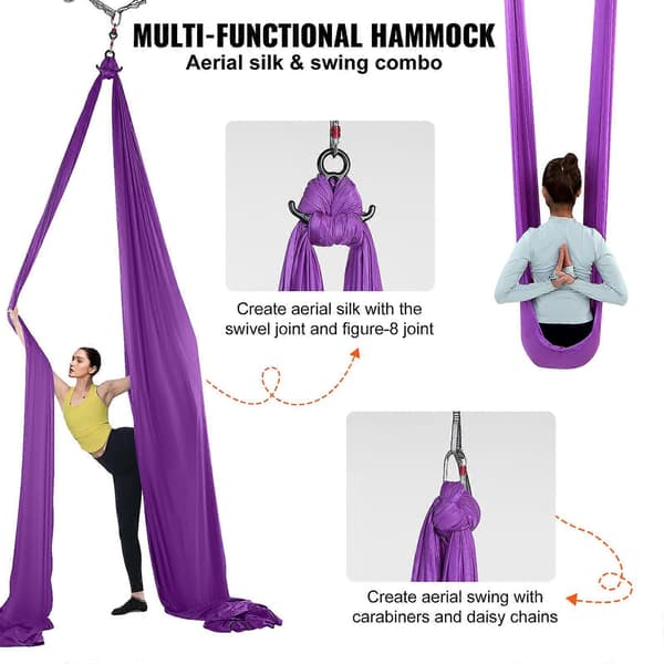 Luftsilke & Yogagunga, 8,7 Yards, Luftyogahammock-kit med 100 gsm nylonväv, komplett riggningsutrustning