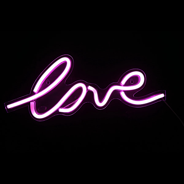 Hjerteformet transparent panel neonlys USB LED-lys til rumindretning