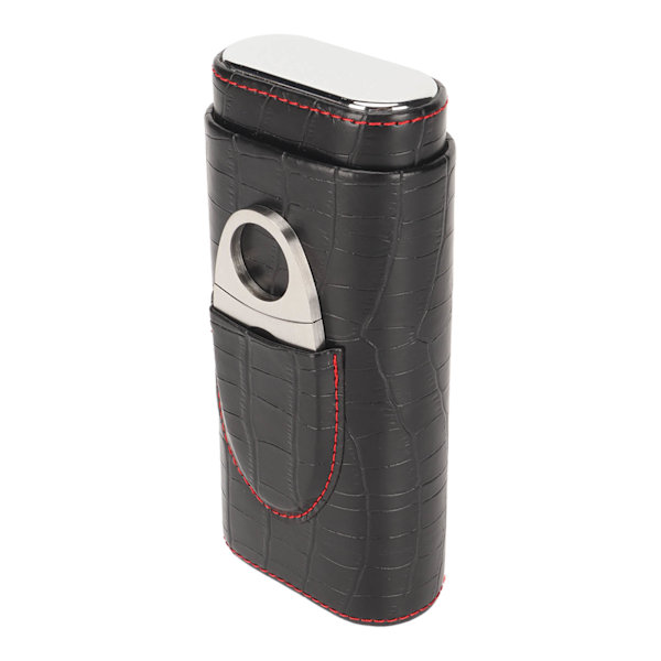 Cigar Humidor Klassisk Mode Bærbar Cedertræ Foring 3 Fingre Kunstlæder Rejse Cigar Etui med Cutter