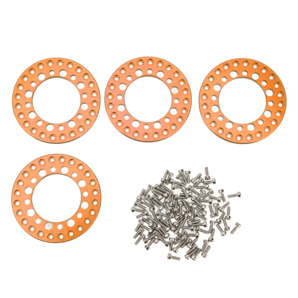 4 stk 1,9 tommers hjul ytterringer felger øker stabilitet CNC maskinering aluminiumlegering RC hjul ytterringer felger for 1/10 RC oransje