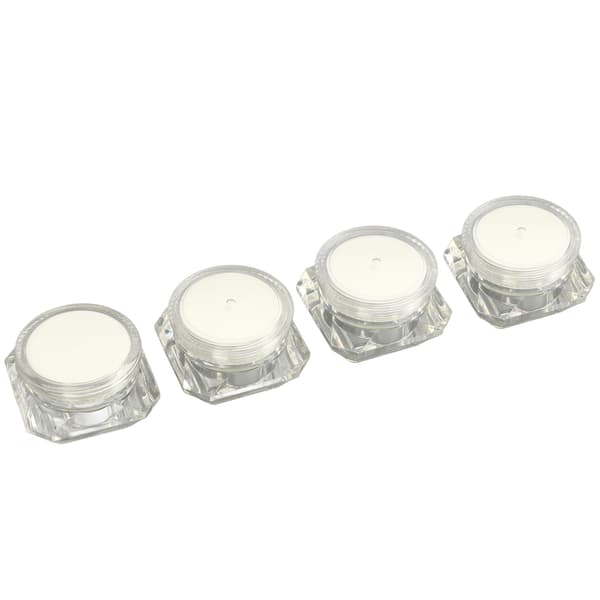 Diamond Look Compact Makeup Tom Container - 4st plastkrämburk för utomhusresor och camping