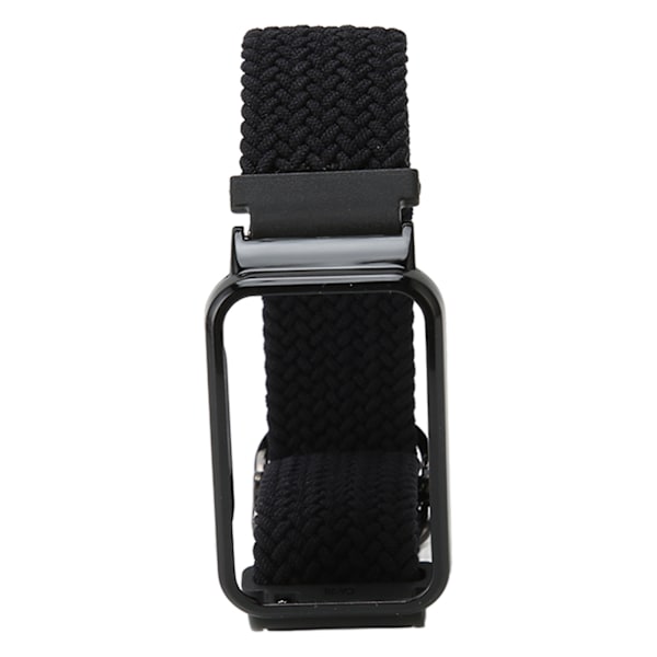 Flätad Loop Strap för Mi Band 7 Pro Justerbar Elastisk Nylon Loop Armband med Skyddsram Svart Bandfodral