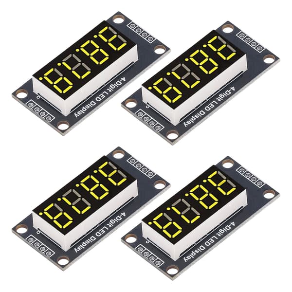 4 Sæt Digitalt Rør Display Modul LED 4 Cifre 7 Segment 0.36in TM1637 Drivchip Gul MRA110C