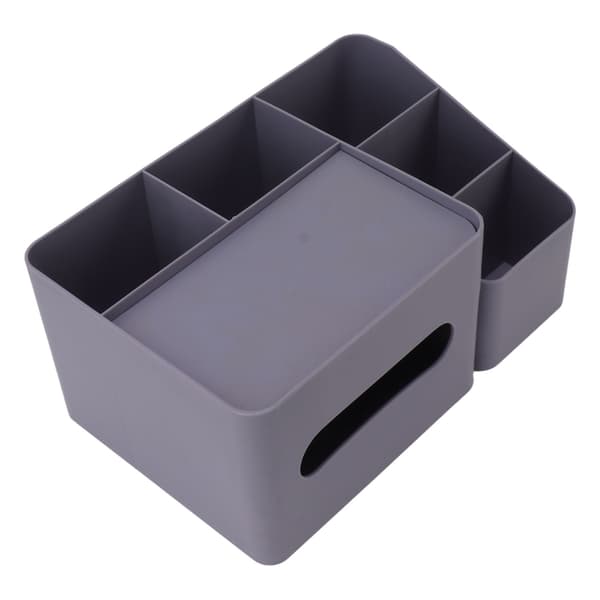 Tissue Box Organizer with Lid Plastic Exquisite Smooth Surface Tissue Desktop Organizer for Home Office Purple