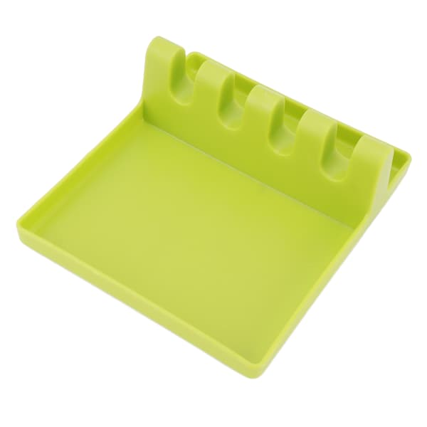 Utensil Spoon Rest Multifunctional Plastic Multiple Spoon Holder for Countertop Kitchen Green