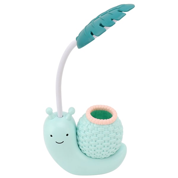 Sneglen Øjenbeskyttelse LED Lampe Senglampe USB Opladning Lærings Læselampe med Penneholder til Børn Blå