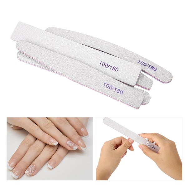 5 Styck Dubbelsidig slipning Bufferande Nail Art Buffertfiler Professionell manikyrspetsverktyg