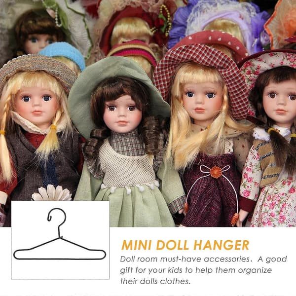 20 st metall dockklädgalgar hållbara klädgalgar mini dockställ[LD]