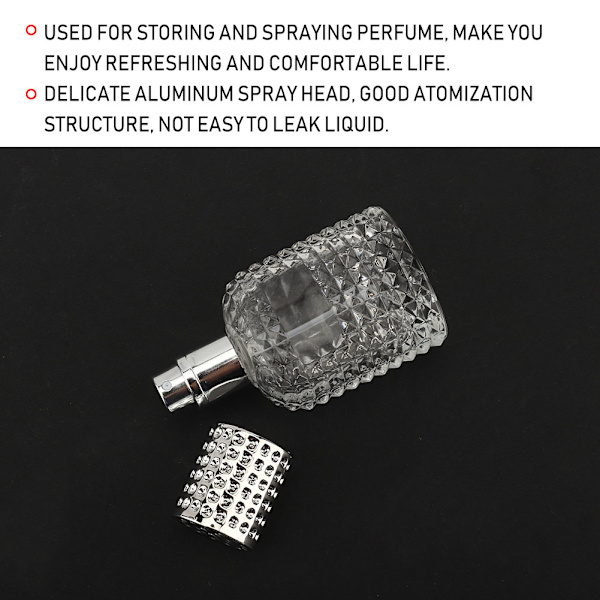 Portable Perfume Bottle Aluminum Atomizer Fine Mist Empty Spray Bottle 30ml (Silver)