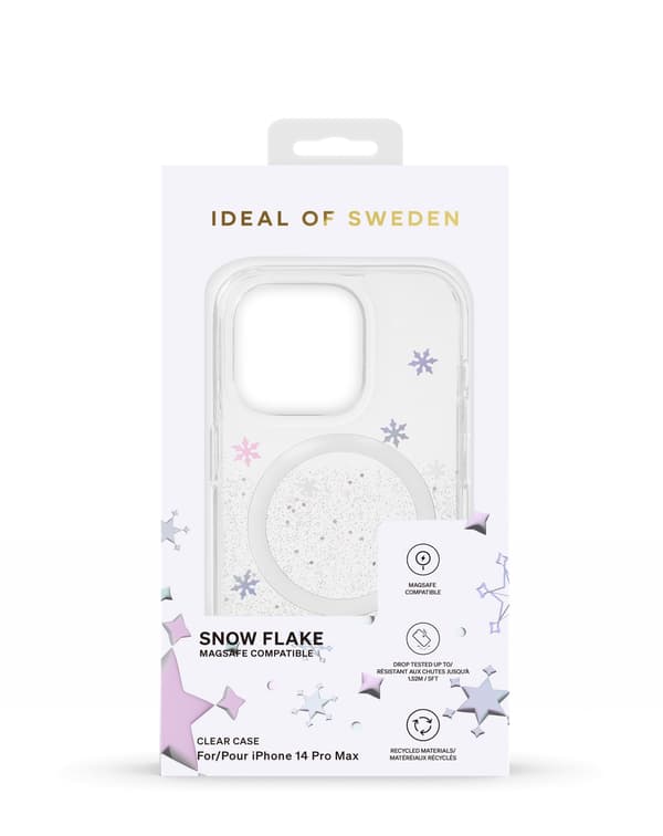 Clear Case MagSafe Kompatibel med iPhone 14 Pro Max Snowflake Silver nature and environment
