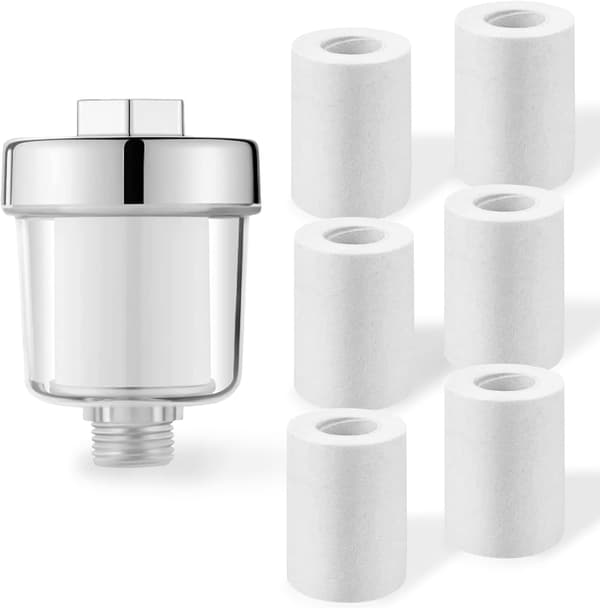 Duschvattenfilter Kalkfritt duschfilter med 10 Kompatibel medtjockade filterpatroner Effektivt filter[LD]