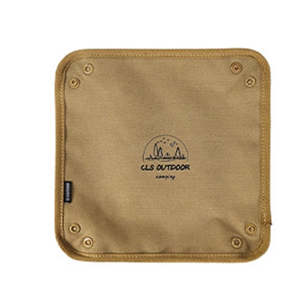 Camping Bord Organizer Kvadrat Khaki Foldbar Bærbar Camping Diverse Box Bakke til Udendørs Rejser L 30cm