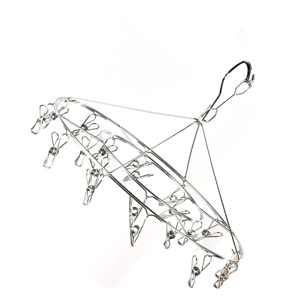 Clothes Drying Hanger Stainless Steel Multi Clip Laundry Drying Rack Dropping Hanger for Underwear Socks Hat No Loop Round