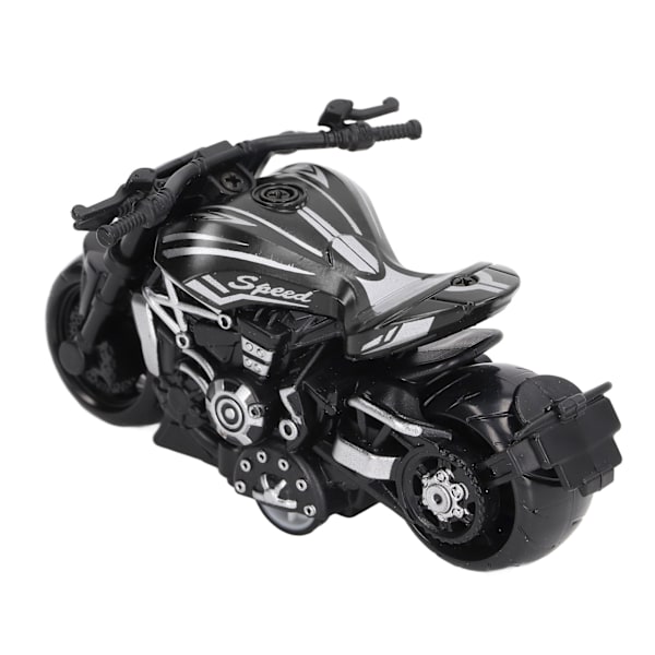 Alloy Simulering Motorcykel Modell Cool Tiny Pull Back Motorcykelleksak för 3+ år (svart)