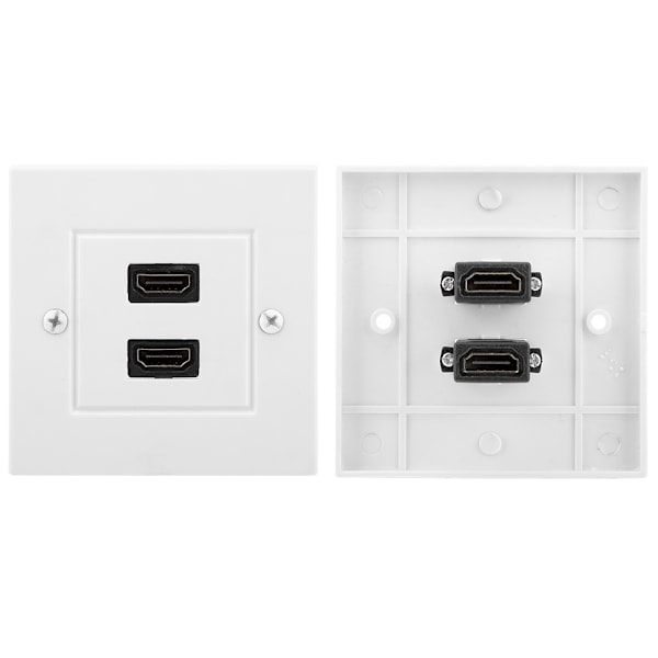 Vit Dual Port HDMI Väggplatta Panel för Hotell Hemmakontor Building US Standard