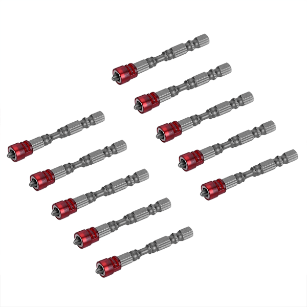 10 stk 1/4 tommer sekskant skaft PH2 magnetiske skruetrækker bits Elektriske skruetrækker bits (rød magnet)