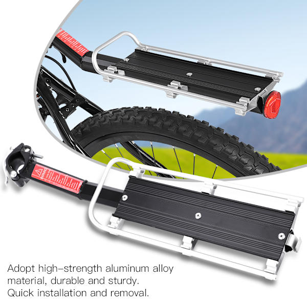 Mountainbike Cykelholder Sadelpind Bagagehylde Aluminiumlegering Sort