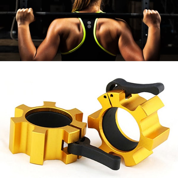 2 STK 50 mm vægtstangslåse i aluminiumslegering, hurtigudløserlåse, kraveklemmer til fitnesstræning, bodybuilding, guld