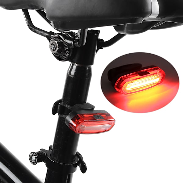 LED Baklykta för Cykel Varningsljus Nattcykling Utrustning för Mountainbike Fixie USB Laddning